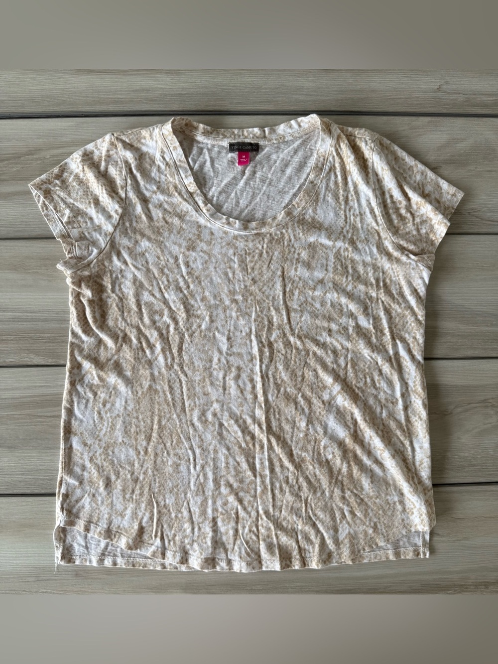 Vince Camuto Animal Print Top Beige Medium EUC